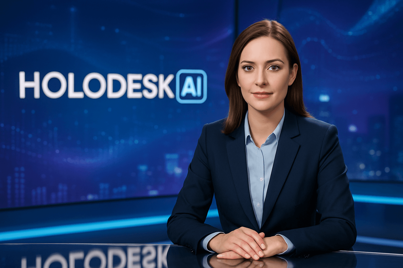 Preview of the Holodesk AI Video Newsroom layout